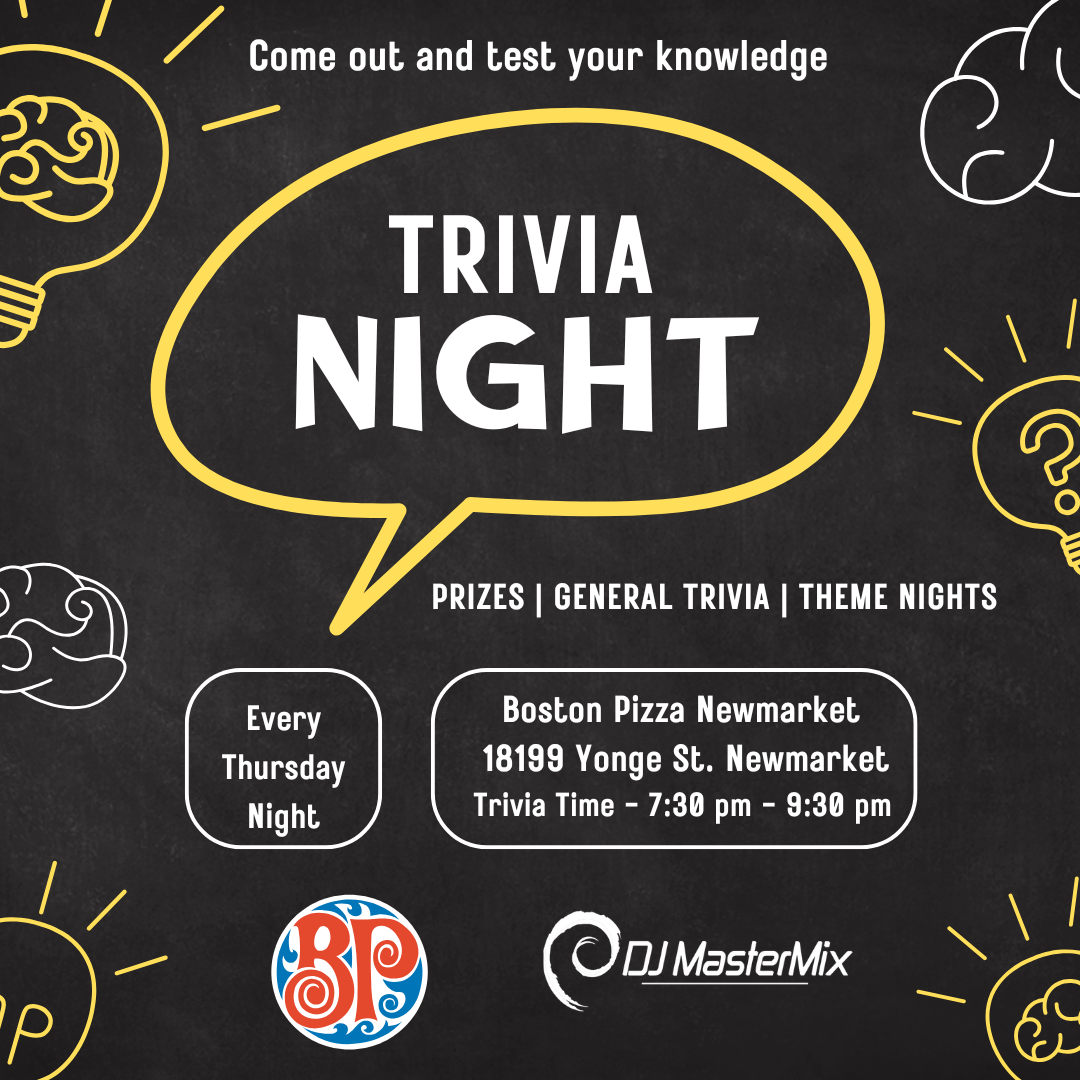 Thrusday Night Triva Boston Pizza Trivia Newmarket